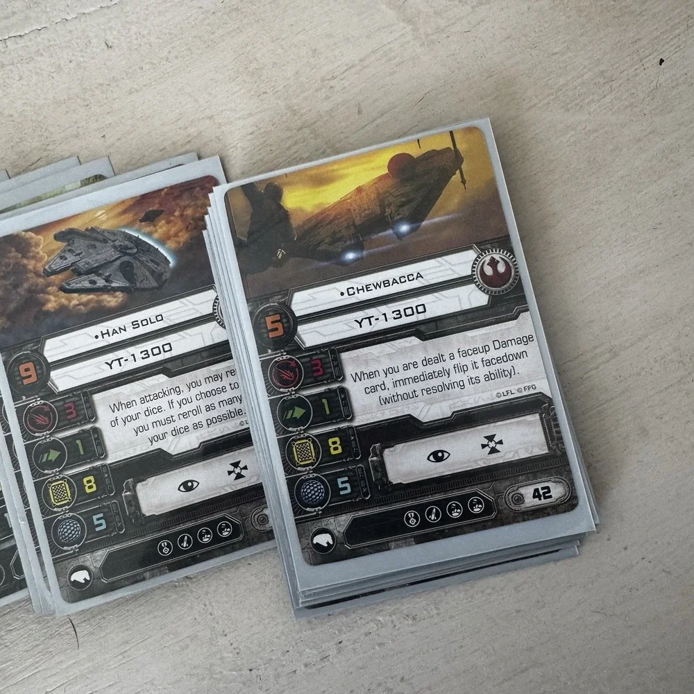 Star Wars X-wing War Game Lot; Case, Bits, Cards, Models, Templates Included
